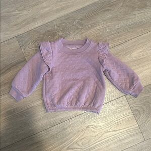 Carter's Lavender Quilted Ruffle-Shoulder Sweatshirt